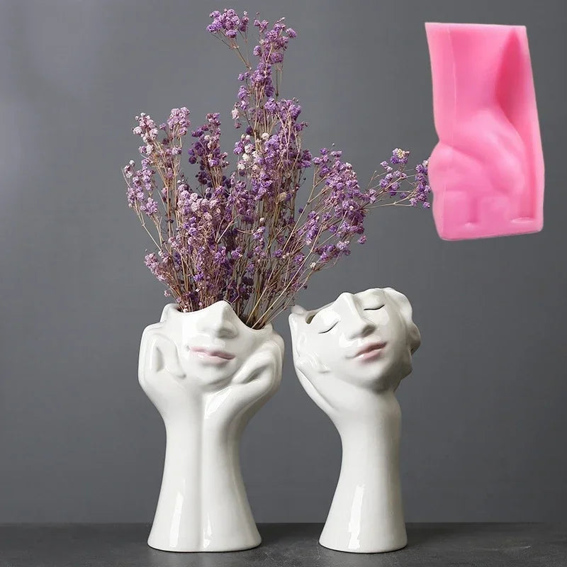 DIY Dance Cloth Shoes Shaped Vase Epoxy Resin Silicone Mold Ballet Foot Vase Concrete Cement Mold Home Decor Vase Gypsum Mold