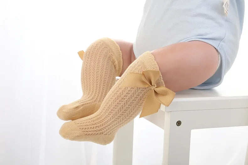 3Pairs/Lot Summer Baby Girls Socks Toddler Infant Bow Cotton Mesh Breathable Socks Newborn Princess Girl Socks For 0-3 Years