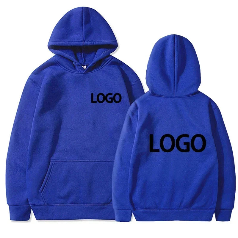 Men's and Women's Hooded Pullover, Customized Team Loose Casual Clothing,
