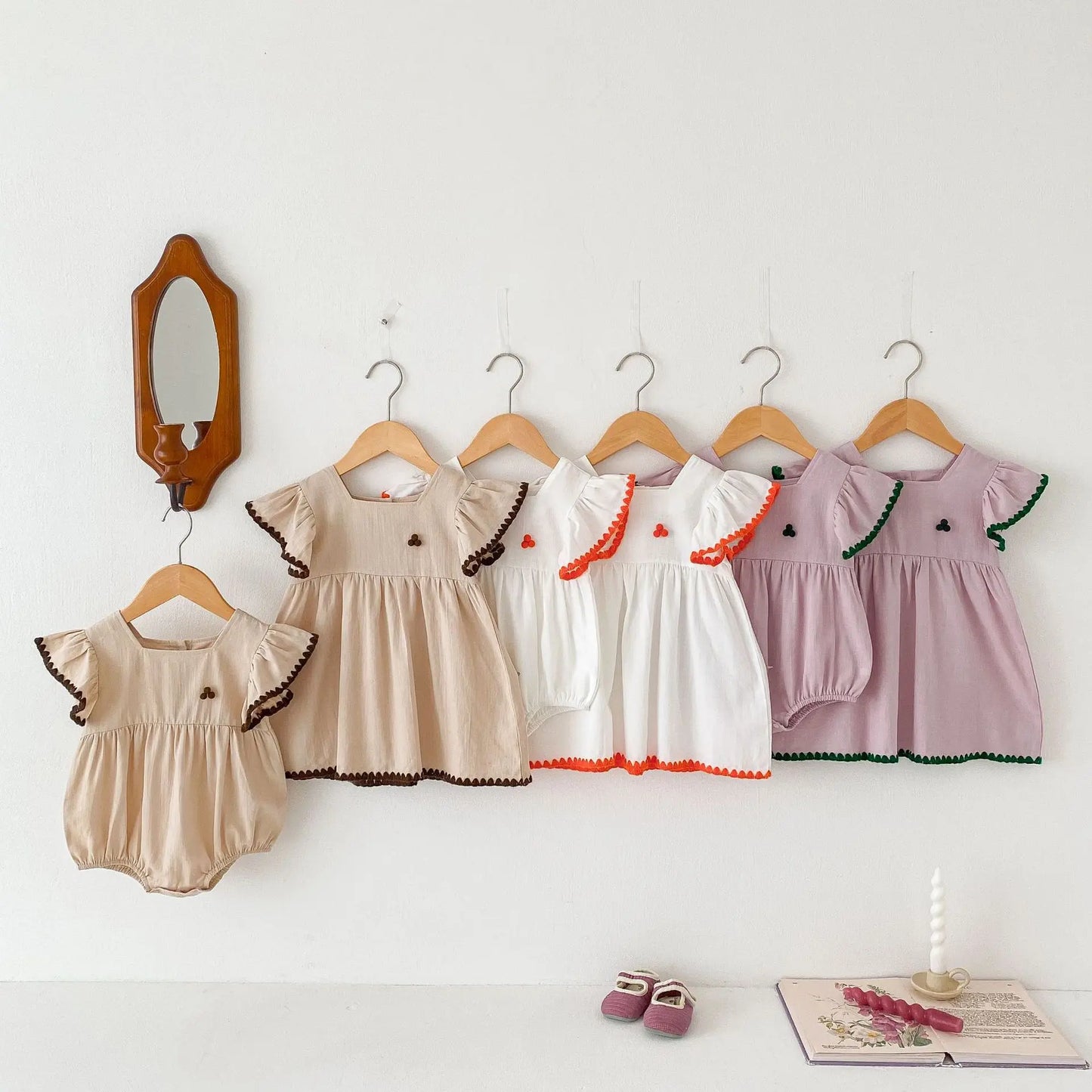 Summer Newborn Infant Baby Girls Romper Muslin Dresses Sister dress Rompers Kids Onepiece Fashion Baby Clothing