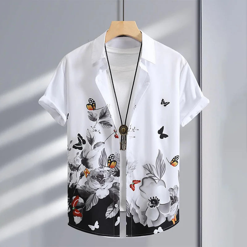 Summer 3D Graffiti Blossom Printed Shirts For Men Children Fashion Streetwear Long Sleeve T Shirt Unisex