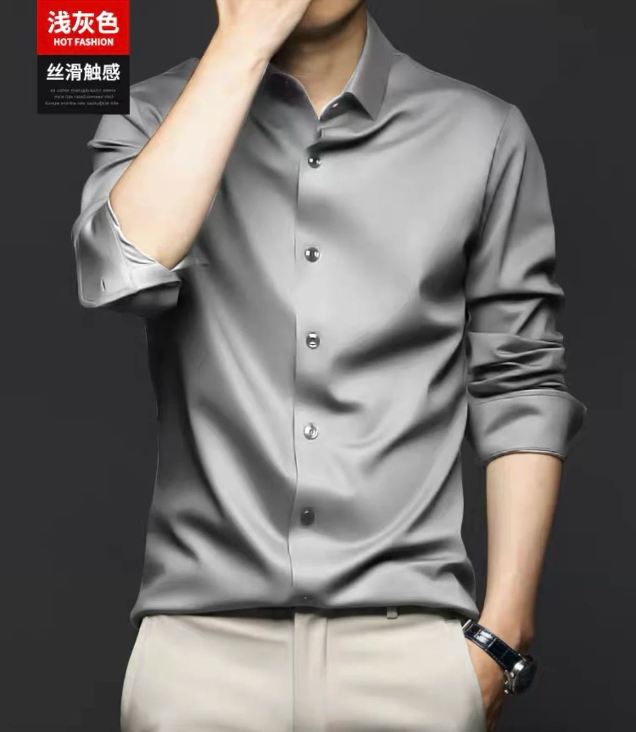 Colorful shirt, short sleeved, summer ice silk, ice feeling, wrinkle resistant inch shirt, resistant shirt