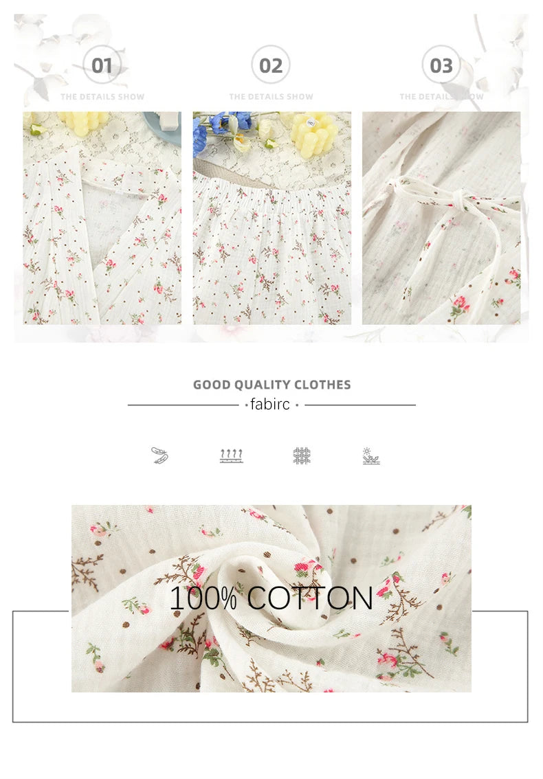 Women's Pajamas With Belt Casual Long-sleeved Shorts Pants Sleepwear Pyjama Nightwear Home Wear