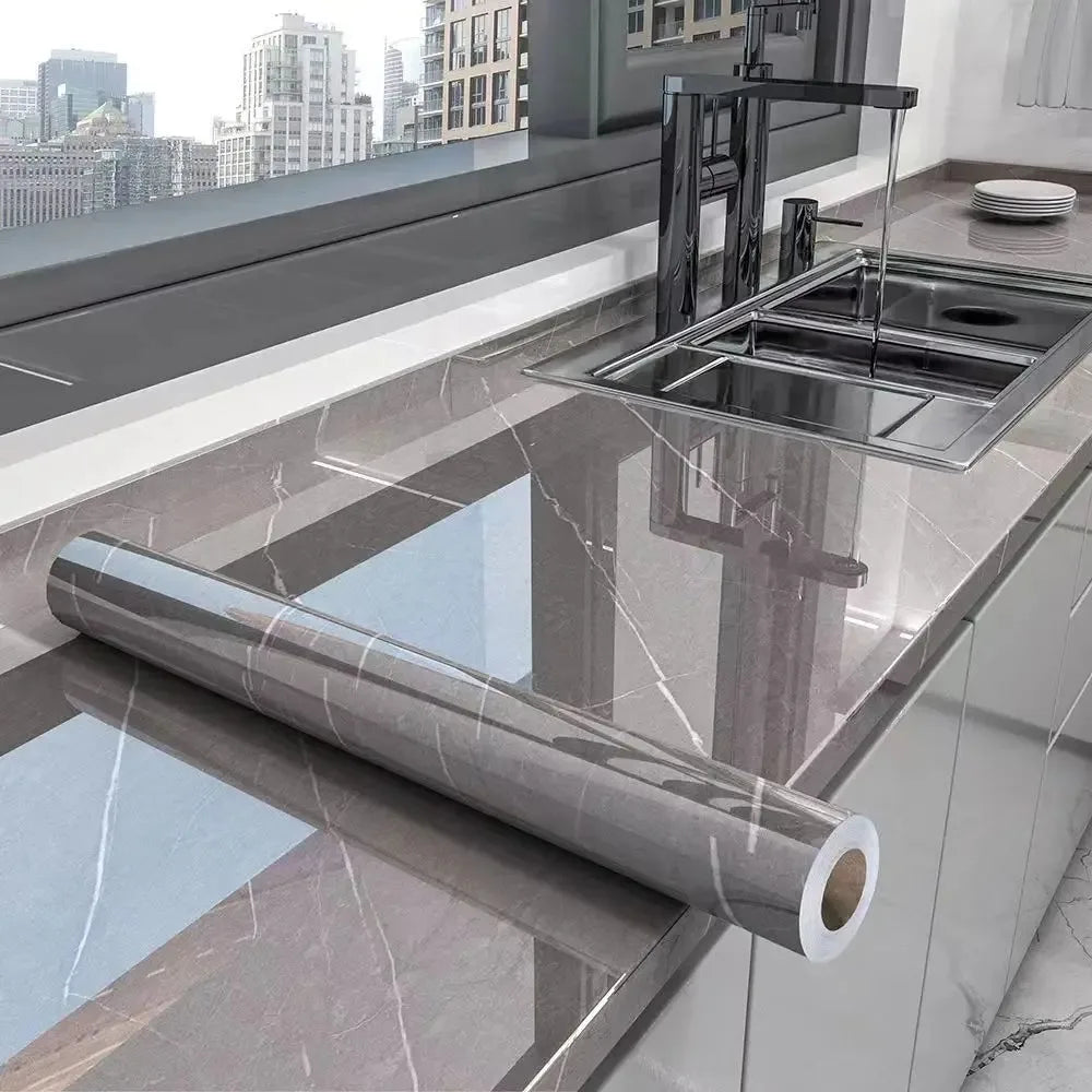 40cm Marble Self Adhesive Wallpaper Vinyl Contact paper PVC Waterproof Wall Stickers For Kitchen Decorative Film Home Decor