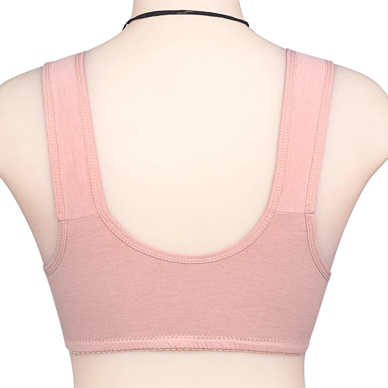 Bra Cotton Women Wire Free Bras Front Closure Brassiere Female Confortable Underwear