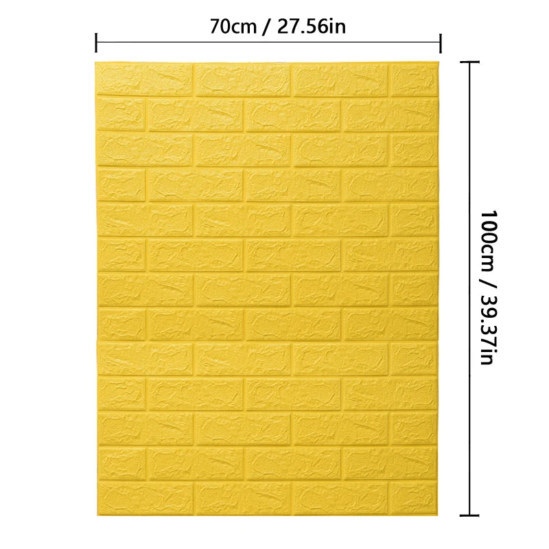 70cm*1m  3D Brick Pattern Wall Panels Wallpaper DIY Waterproof for Living Room Bedroom Kitchen Background Wall Decoration