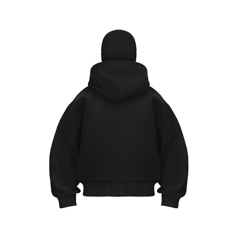 Men's and women's Balaclava Y2K Gothic Harajuku winter new item double hooded sweatshirt