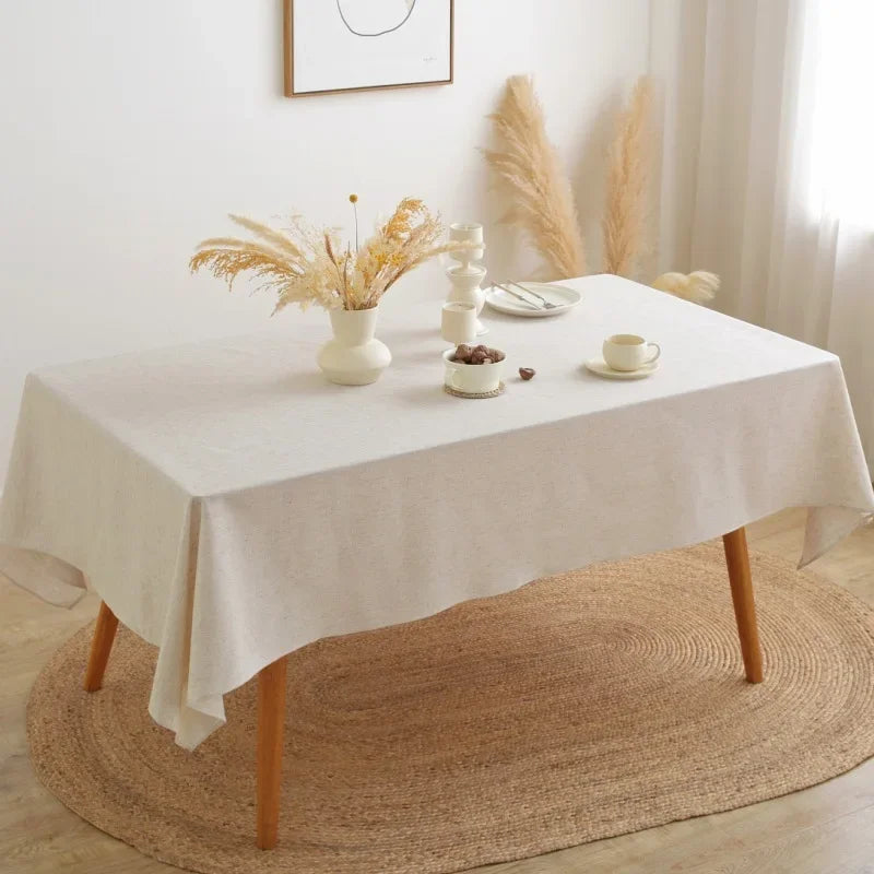 Cotton Linen Tassels Tablecloth for Wedding Home Party Dining Banquet Decoration Flax Fabric Table Cloth Luxurious Table Cover