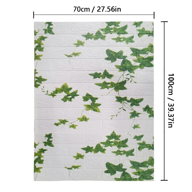 70cm*1m  3D Brick Pattern Wall Panels Wallpaper DIY Waterproof for Living Room Bedroom Kitchen Background Wall Decoration