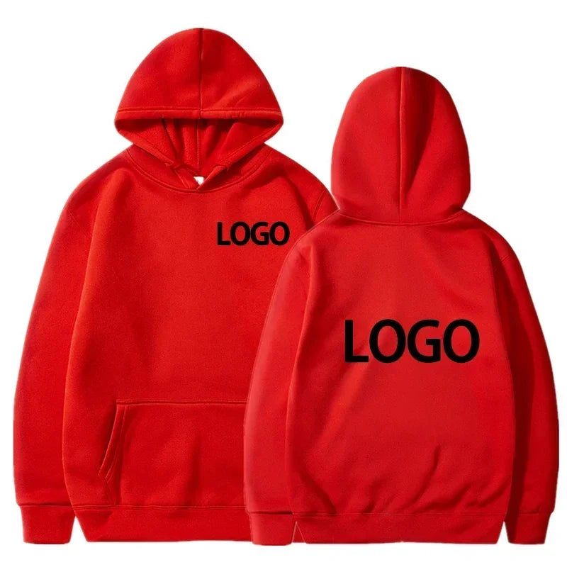Men's and Women's Hooded Pullover, Customized Team Loose Casual Clothing,