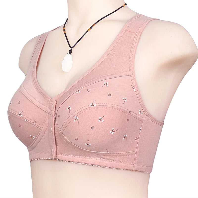 Bra Cotton Women Wire Free Bras Front Closure Brassiere Female Confortable Underwear