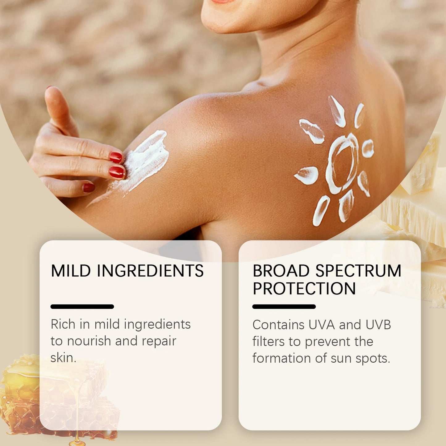 Sunscreen Cream for Face and Body Spf 50+ UV Protective Sun Block Isolation Anti Oxidant Waterproof Moisturizing Skin Sunblock