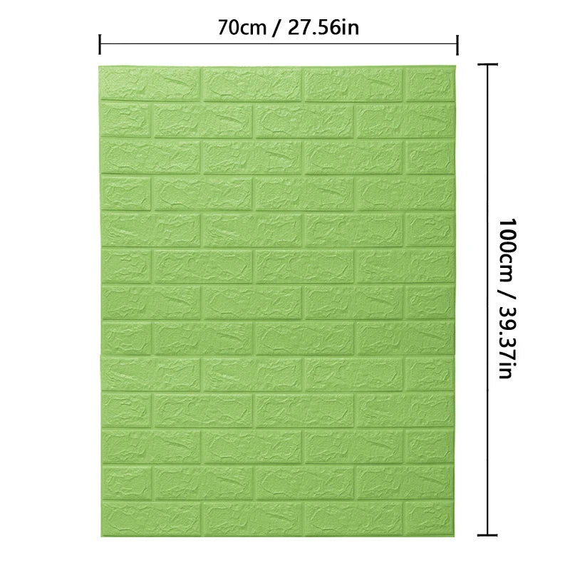 70cm*1m  3D Brick Pattern Wall Panels Wallpaper DIY Waterproof for Living Room Bedroom Kitchen Background Wall Decoration