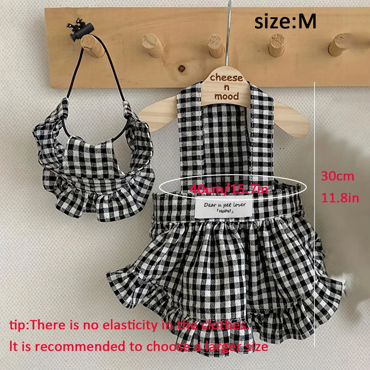 Fashion Dog Clothing Modern Style Black White Plaid Skirt With Hat Suit Dog Clothes Dresses Pet Accessories Puppy Summer Clothes