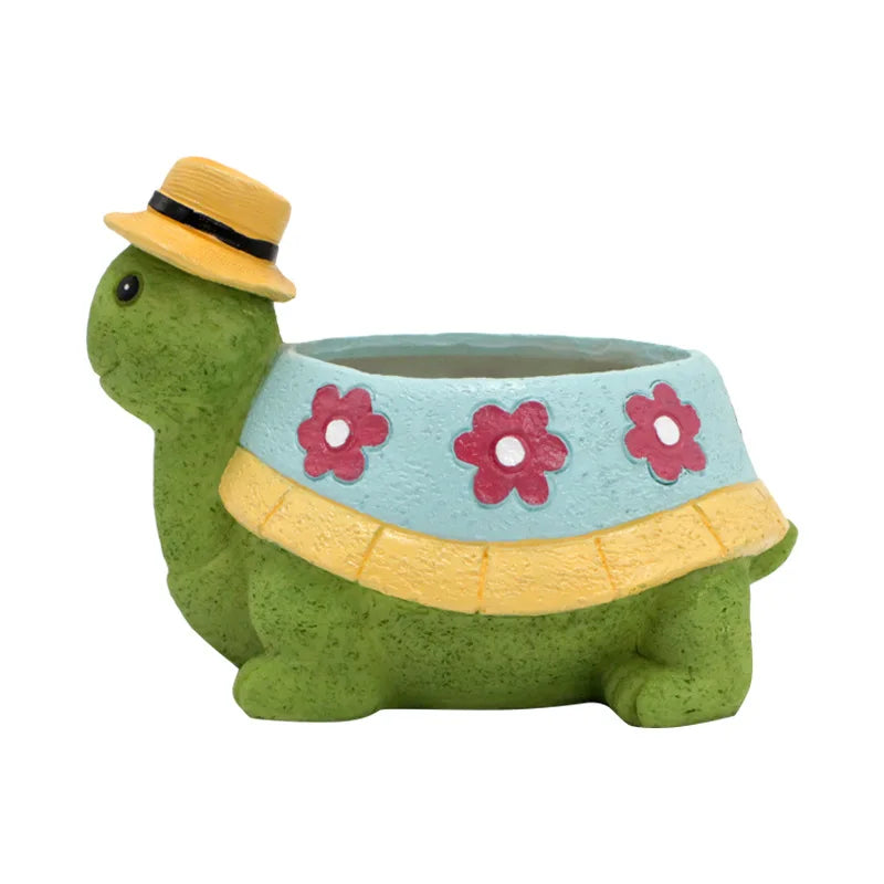 Cartoon Animal Succulent Flower Pot Cute Turtle Flowerpot Garden Planting Pot Desktop Home Decoration Ornaments Garden Planter
