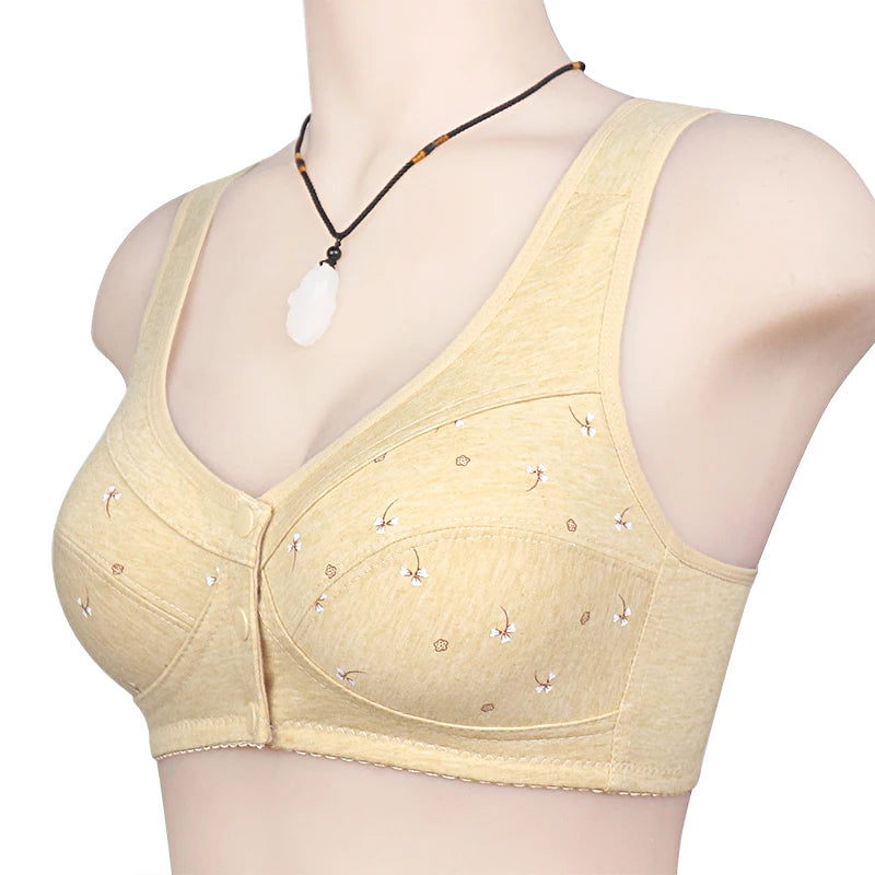 Bra Cotton Women Wire Free Bras Front Closure Brassiere Female Confortable Underwear